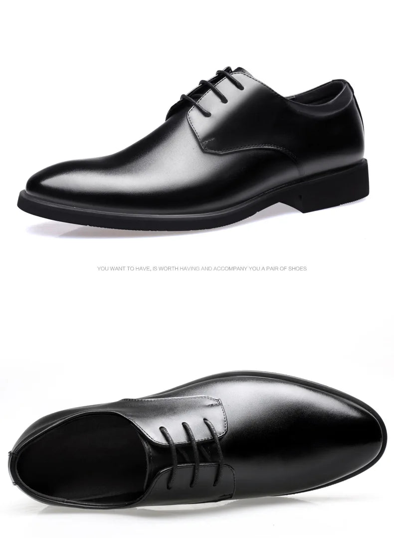 Men's breathable leather shoes, soft leather black shoes, soft sole, best businessman, formal wear, casual, spring and autumn
