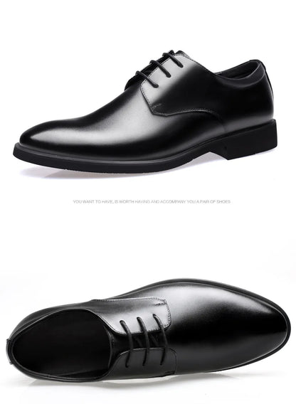 Men's breathable leather shoes, soft leather black shoes, soft sole, best businessman, formal wear, casual, spring and autumn