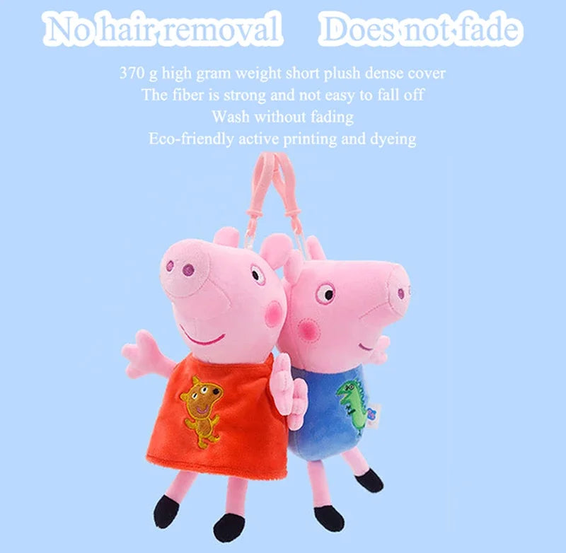19CM Genuine Peppa Pig George Stuffed Plush Toys High Quality Keyring Hot Cartoon Animal Doll Pendant Children's Birthday Gifts