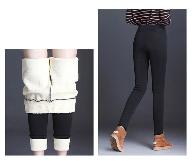 Legging taille haute sans couture pour femme avec intérieur en polaire doux, thermique, chaud, isolé, pour l'hiver. Collant polaire chaud pour femme. Vêtements d'hiver pour femme.