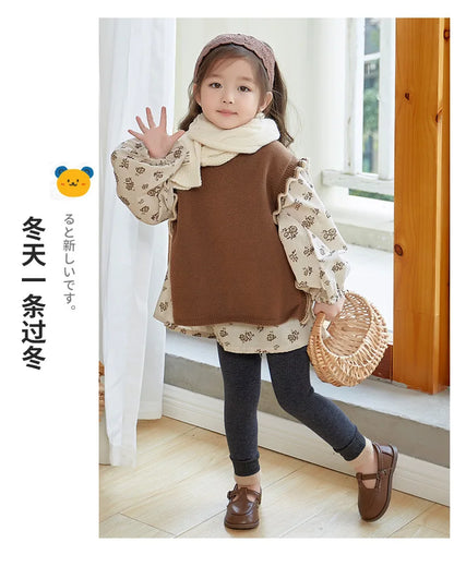 Leggings d'hiver pour enfants, pantalon avec sourire extra, pour filles