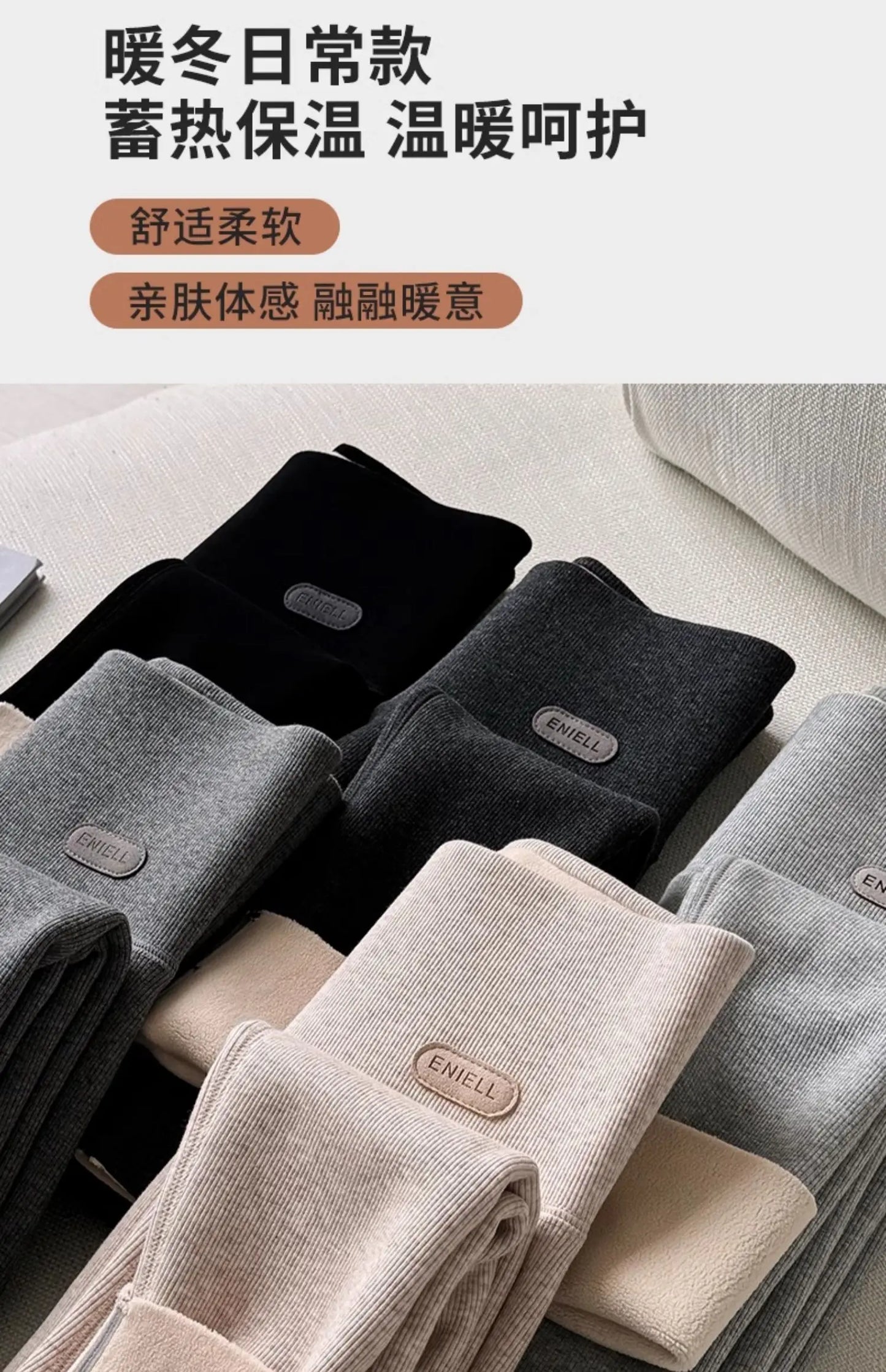 Leggings 420g 92% coton avec doublure polaire pour vêtements d'hiver, polaire d'agneau épaisse en coton pour femmes, pantalon chaud gris taille haute