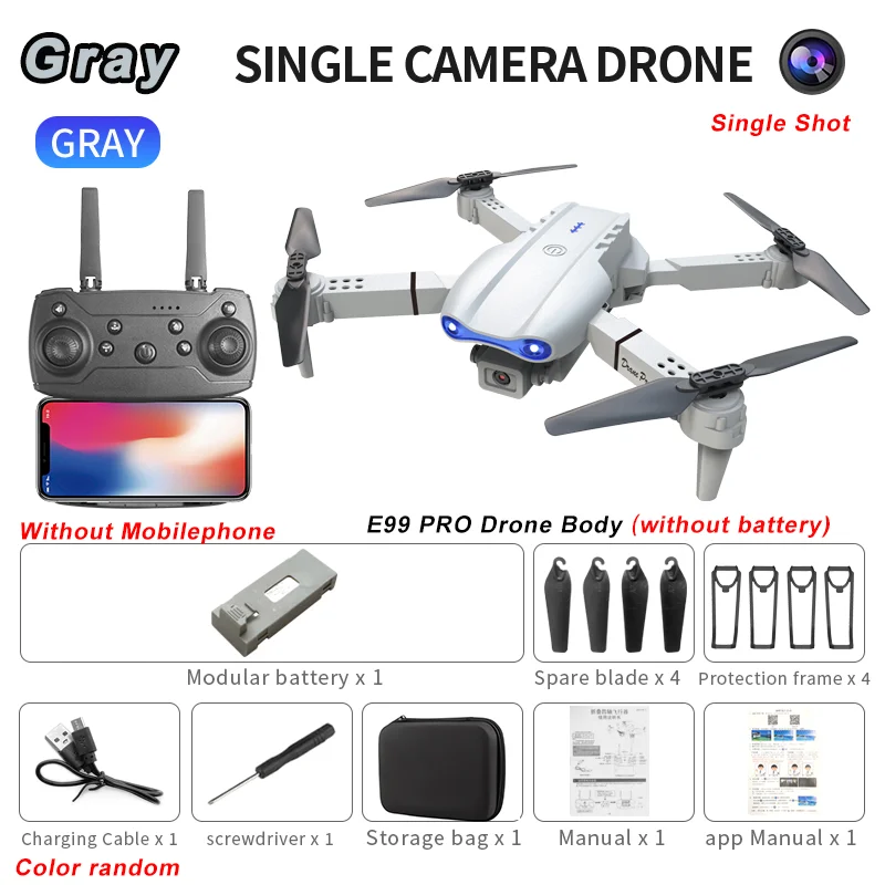 Drone RC E99Pro 4K avec caméra HD grand angle 2024 P, hélicoptère pliable, WIFI FPV, jouet cadeau recommandé, 1080