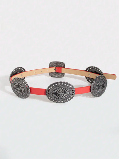 Ceinture robuste en métal sculpté pour femmes, 1 pièce, Style Punk, accessoire Cowboy Cowgirl, Boho