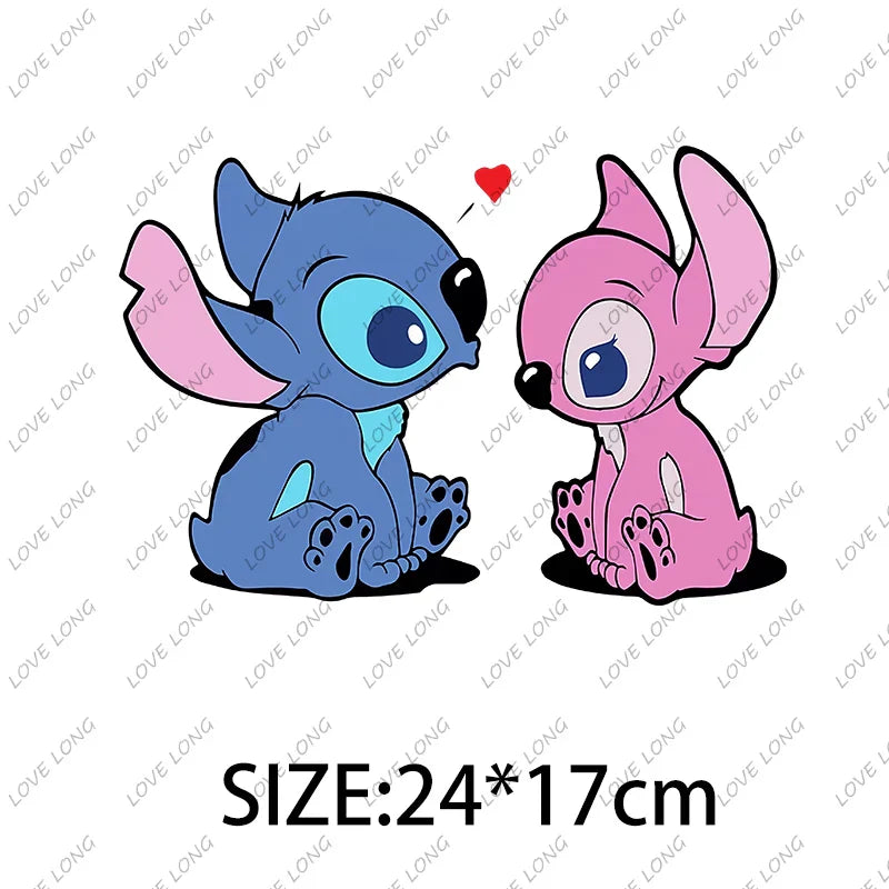 Stitch Love Cartoon Stickers  Iron-on Transfers for Clothing Firm and Fadeless  Stickers Easy to Use DIY Decoration