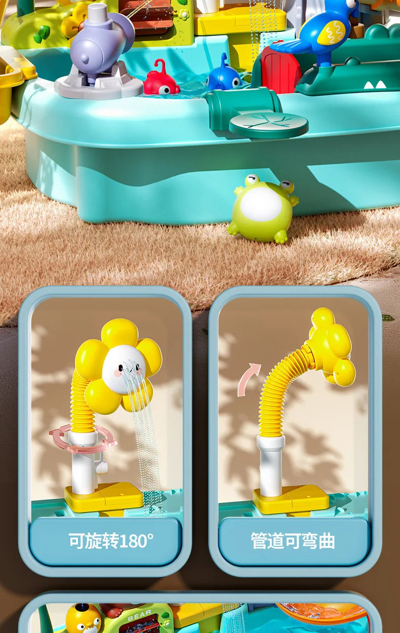Jouets de cuisine pour enfants électriques amusants jouets de jeu d'eau évier de lavage de vaisselle pêche vaisselle jeu de rôle maison bébé jouet d'éducation précoce