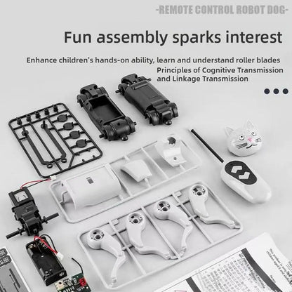 Robot RC télécommandé pour enfants, bricolage, modèle d'assemblage, ensemble électrique, jouet mécanique pour chien, jouets d'enseignement scientifique pour garçons, cadeau pour enfants