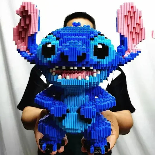 Grand jouet d'assemblage de blocs de construction Stitch, jouet DIY pour enfants, cadeau d'anniversaire, puzzle 3D, décoration de bureau, 30 cm