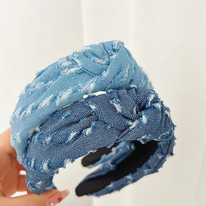Mode Denim tissu Cowboy bandeau Style coréen coiffure Cowboy cheveux cerceau cheveux accessoires chapeaux Cowboy bandes de cheveux femmes