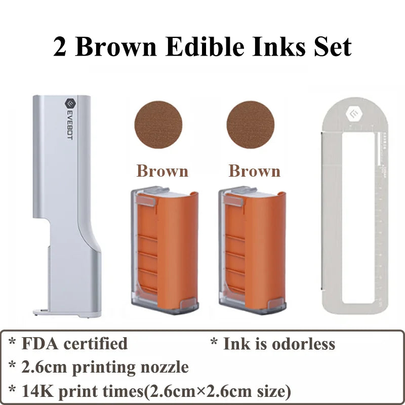 Evebot Food-grade Portable PrintPen Handheld Inkjet Printer Specifically for Food Surfaces Perfect for Coffee Macaron Cakes