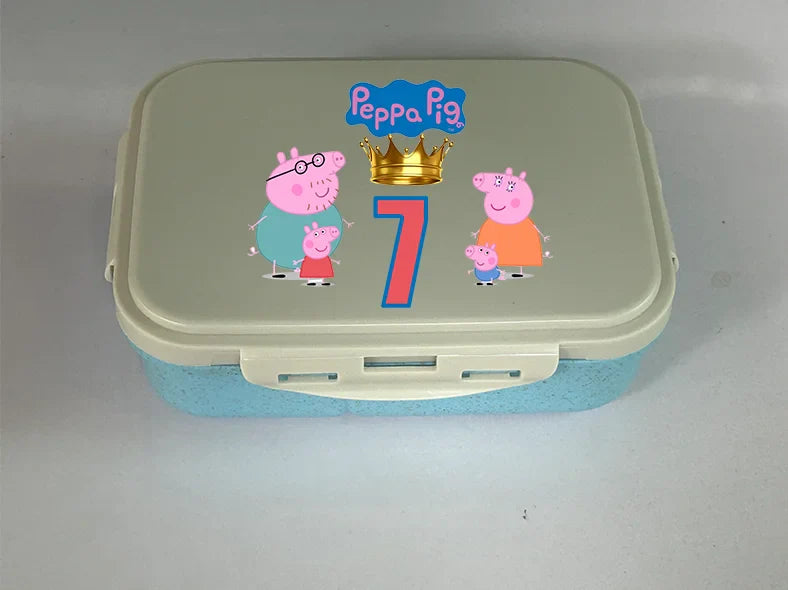Peppa Pig  Lunch Box  Food Storage Containers Kids School Picnic Lunchbox Office Dinner Case Birthday Christmas Gift