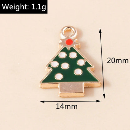 Leslie-Breloques de Noël en émail, arbre flocon de neige, chaussette, cerf, bonhomme de neige, bijoux de bricolage, cadeaux de Noël et du Nouvel An, 10 pièces