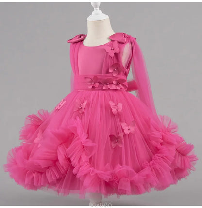 Robe de soirée 2025, robe de princesse pour filles, tenue de concours de fleurs, piano, Recital, anniversaire, mariage, jupe de ballerine, occasion formelle