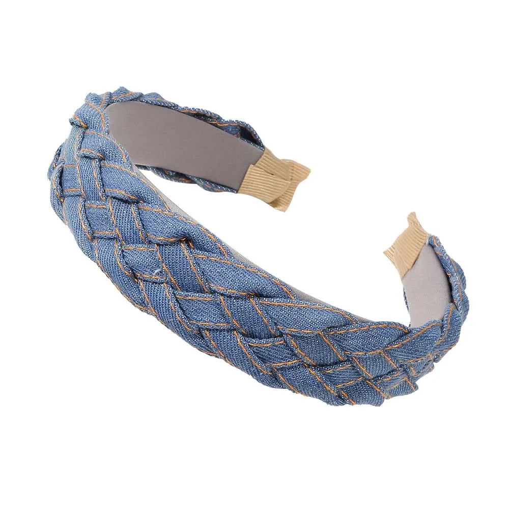 Bandeau en jean style cowboy coréen, coiffure en jean noué, accessoires pour cheveux, chapeaux cowboy, cerceau à cheveux streetwear
