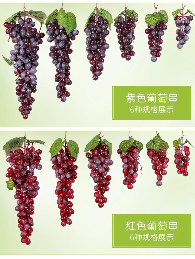 5PCS 12/18/24/36/60/85/100 Heads Artificial Grapes Christmas Halloween Wedding Party Home Garden Hanging Decoration Fake Fruits