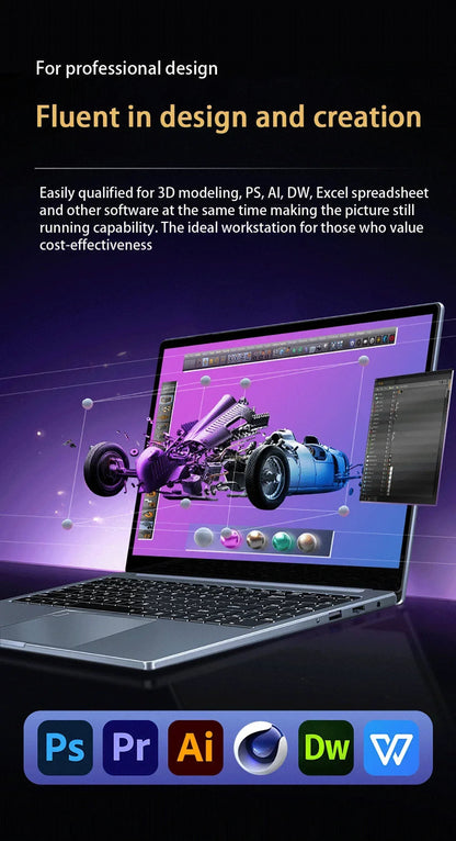 15,6 inch Intel Core i9-12900H pulgadas ordenador portátil Windows 11 Po 2 * DDR4 2 * M.2 SSD Ultrabook WIFI5 BT
