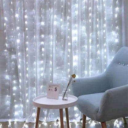 Rideaux lumineux LED alimentés par USB avec télécommande, décorations de noël pour la maison, mariage, anniversaire, chambre à coucher, lumières de fête