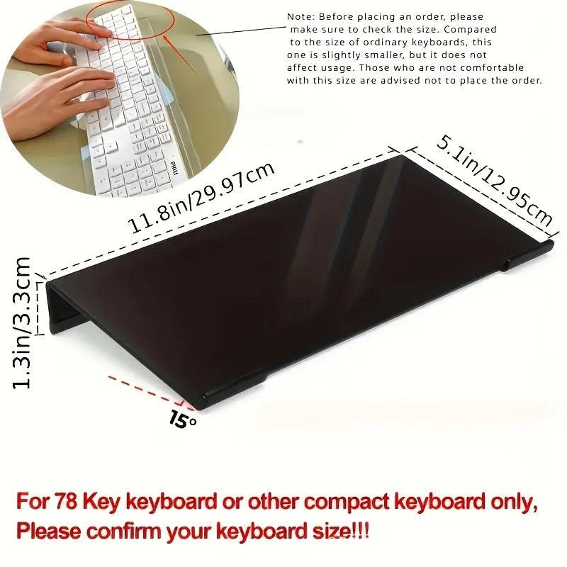 Transparent acrylic keyboard stand, compact desktop lift stand suitable for keyboards and mini computers - saving space