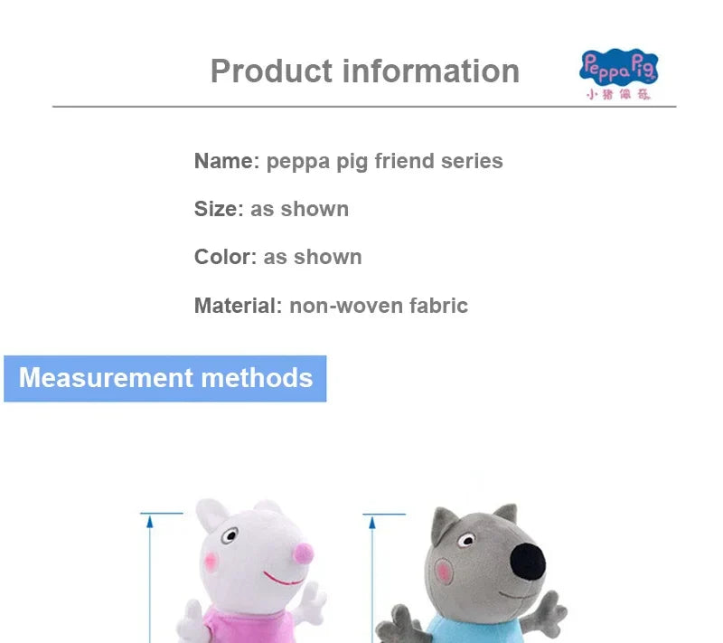 28Cm Peppa Pig Plush Toy Peppa Forever Friends Bigger Edmund Elephant Pedro Pony Suzy Sheep Zoe Zebra Room Kids Birthday Gift
