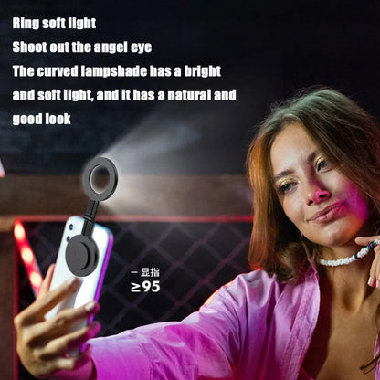 Anneau lumineux LED magnétique pour Selfie, pour iPhone 16 15 Magsafe, lumière de remplissage pour photographie, diffusion en direct, support rabattable