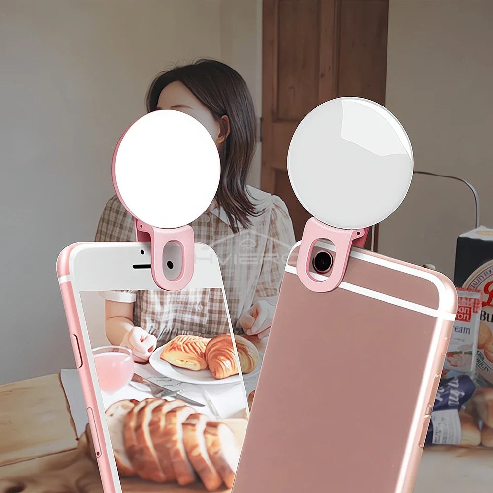 Anneau lumineux Led pour Selfie, Rechargeable par USB, lumières de remplissage, luminosité chaude et froide réglable, pour appareil Photo, vidéo, accessoires de Streaming en direct