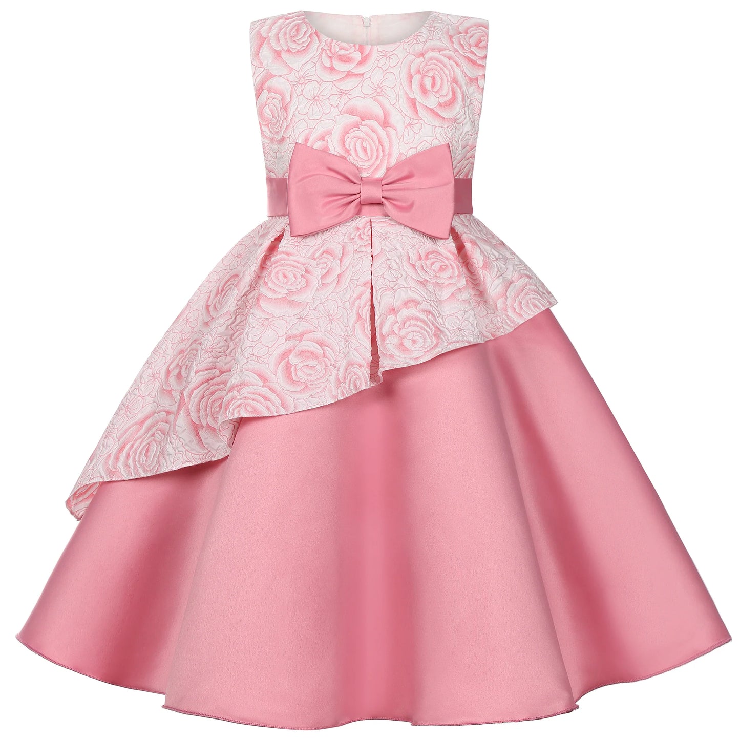 Robe de soirée pour fille - Robe de danse élégante de style princesse à fleurs - Robe de fête d'anniversaire, robe de mariée, robe de demoiselle d'honneur