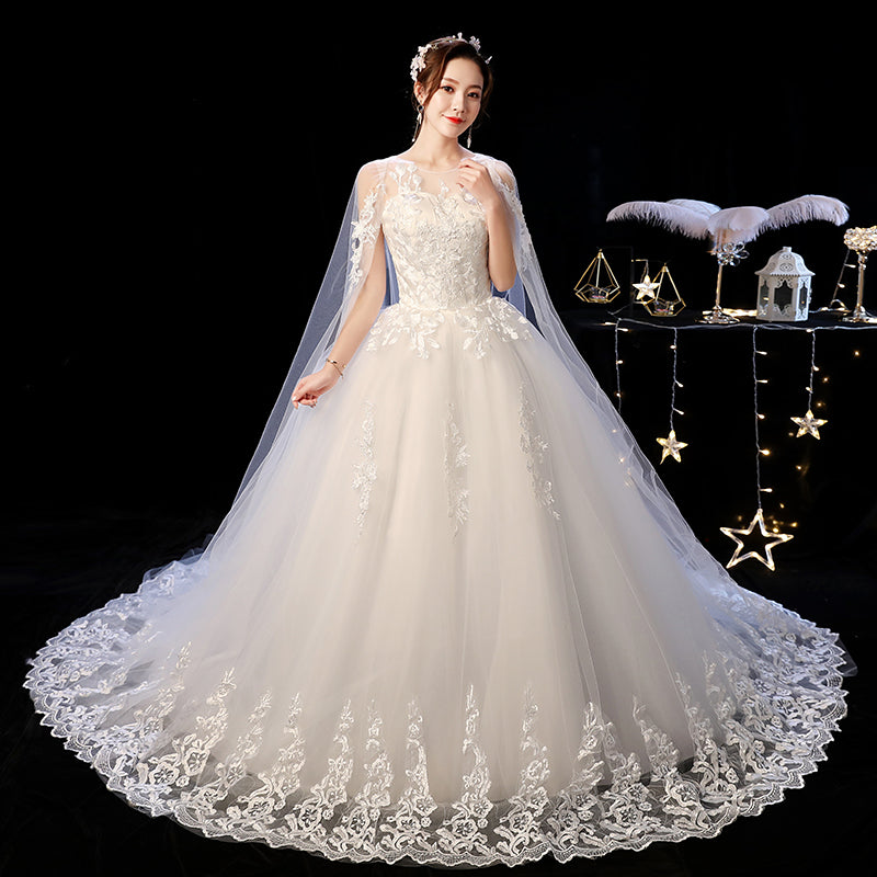 Robe de mariée personnalisée à lacets, broderie, traîne, princesse, vintage, grande taille, robes de bal