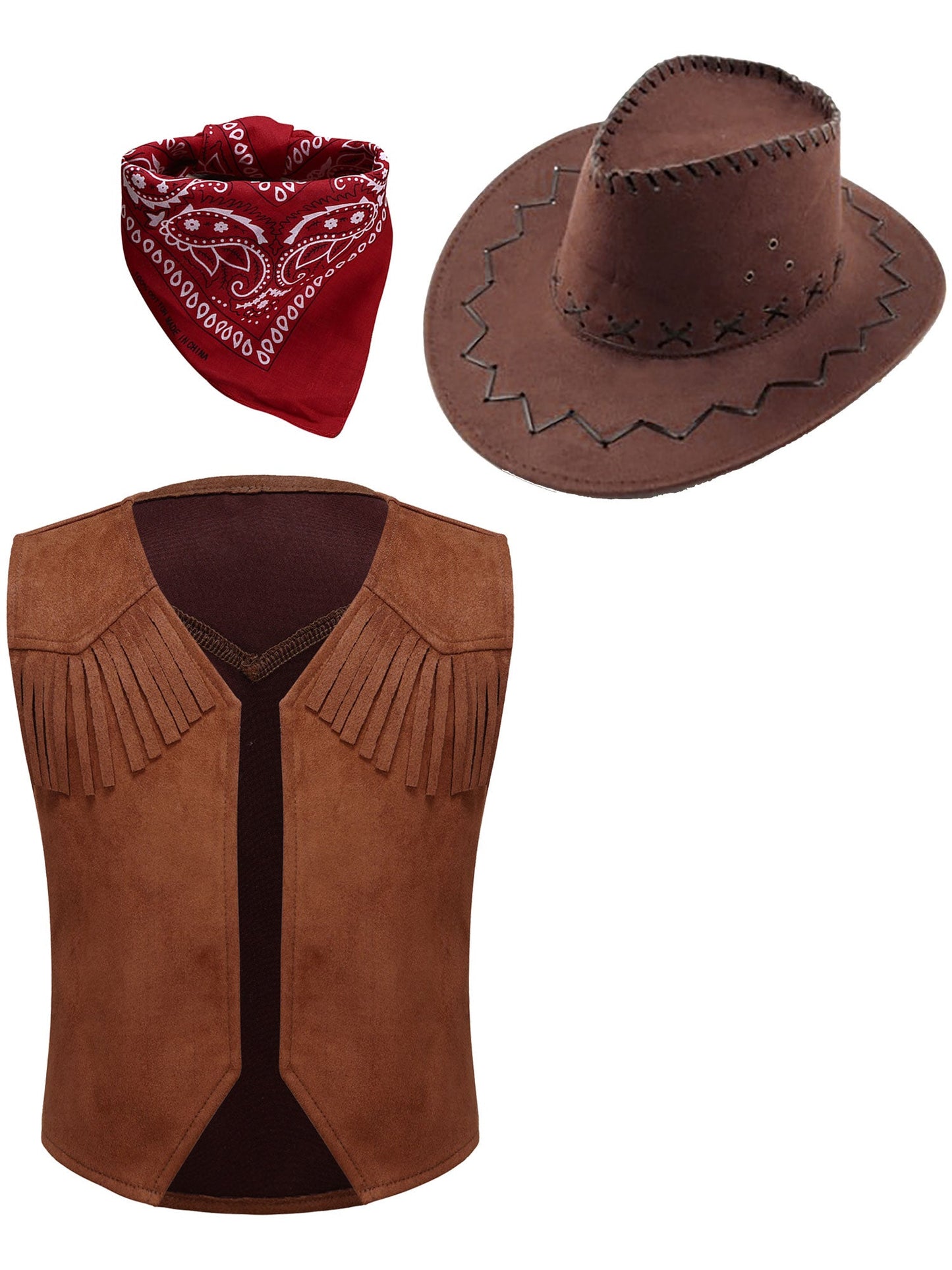 Costume de Cowboy Occidental pour Enfant, Déguisement de Cowgirl, Jeu, Interface West, ixd'Halloween, Cosplay, Ensembles de 4 Pièces, Performance sur Scène Trempée