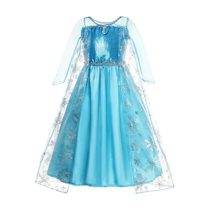 Snow Queen Girls Dress Princess Anna Elsa 2 Dresses Kids Fancy Children Vestidos Birthday Carnival Fancy Party Disguise