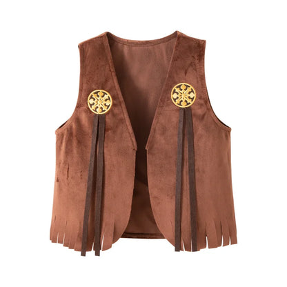 Robe de Cowgirl pour enfants, ensemble complet, Costume de Cowboy occidental, ensemble de 4 pièces, tenue de jeu de noël, vêtements d'halloween pour enfants