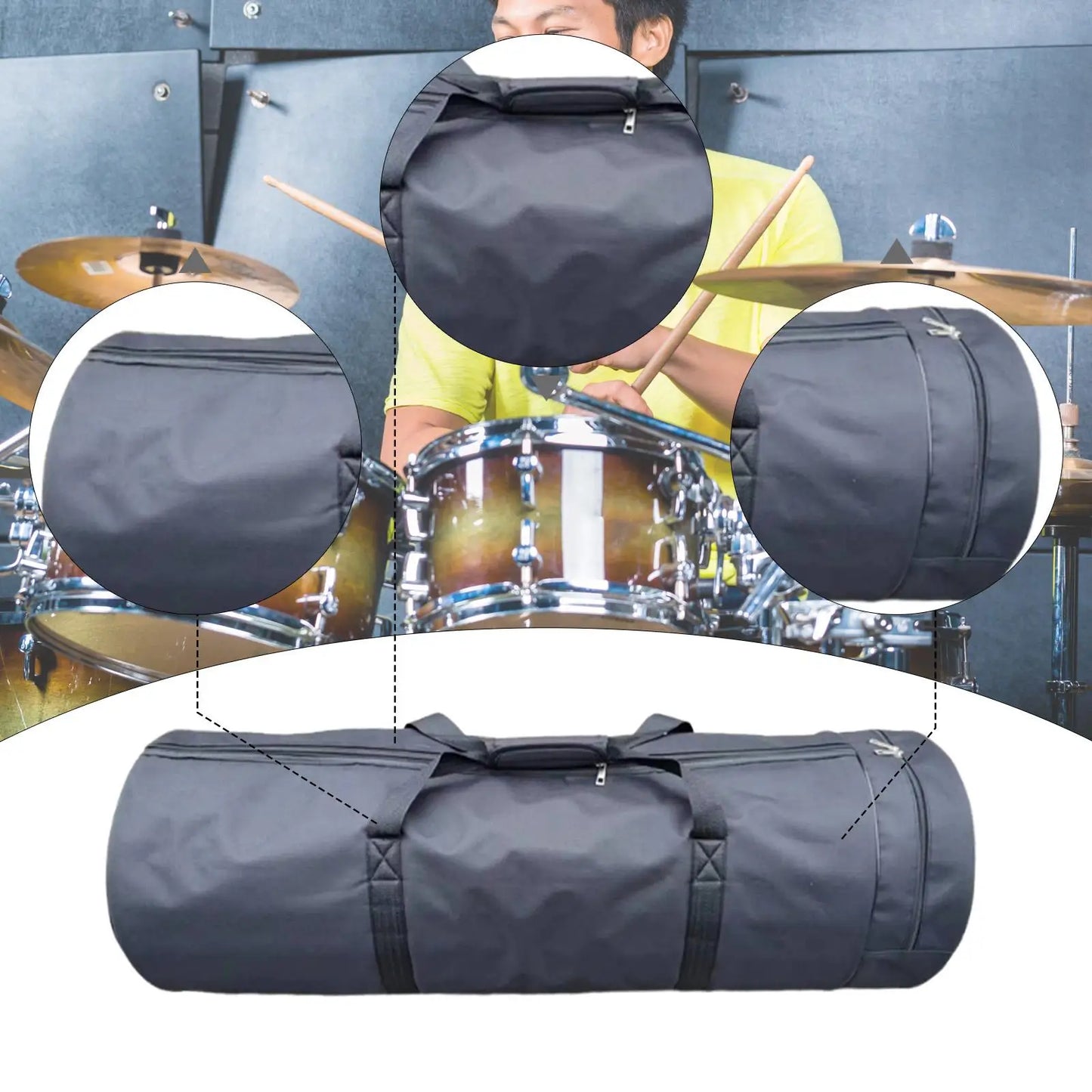 Sac de transport de matériel de batterie noir pour le transport, sac d'accessoires de batterie Portable