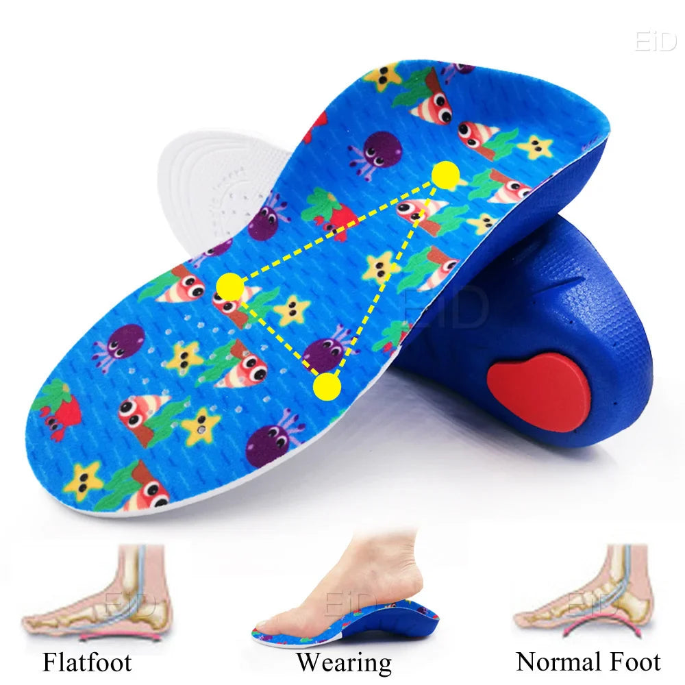 Semelle intérieure orthopédique pour enfants, Support de voûte plantaire, jambes de bœuf, pied plat, semelle de chaussure de santé, semelles orthopédiques pour insérer des chaussures