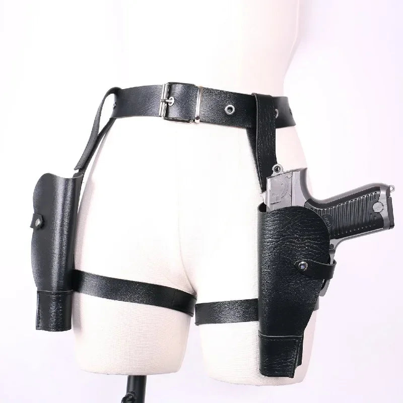 Ceinture de cosplay de police ChimTomb Raider Lara Croft, étui de cow-boy occidental, accessoires de jeu de plis, accessoires, 2024