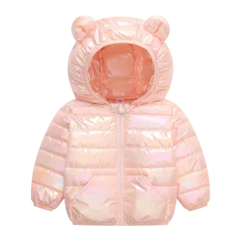 1-6T Hiver Bébé Filles Garçons Vêtements Manteaux Duvet Coton Dessin Animé Capuche Vestes Enfants Combinaison de Ski Salopette Costume de Tout-Petit