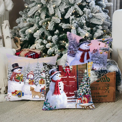 Housse de coussin de noël, père noël, décor de joyeux noël pour la maison, ornements de noël 2025, cadeaux de noël, nouvel an 2026