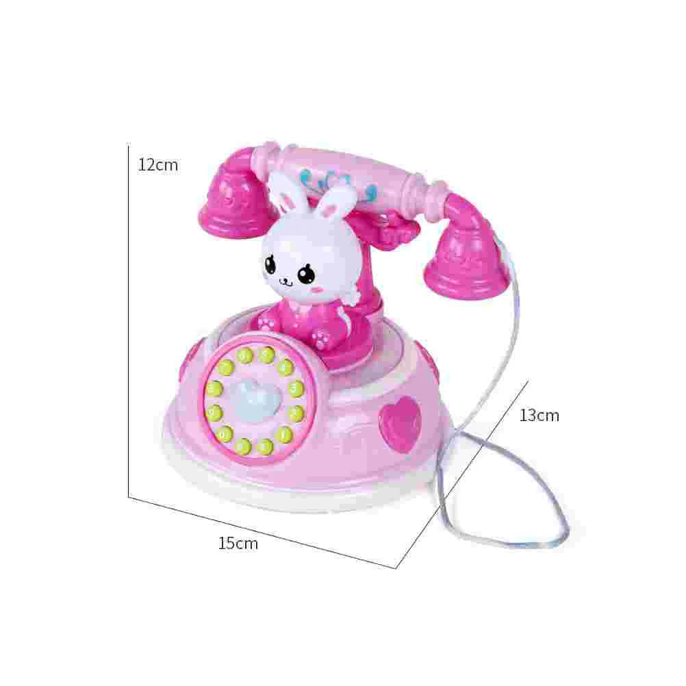 Simulation Telephone Toy Kids Playhouse Role Play Cartoon Phone Vocals Pretend Landline Educational Electronic Toys Safe