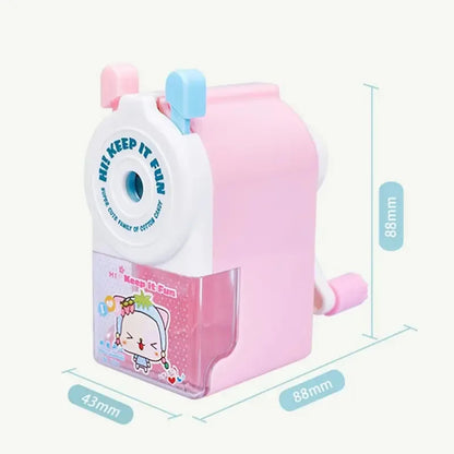 Cute Cartoon Animal Pencil Sharpener - Hand-Cranked Mechanical Tool, Anti-Sticking Lead, Auto-Lead Feed, Ideal School Supply & K