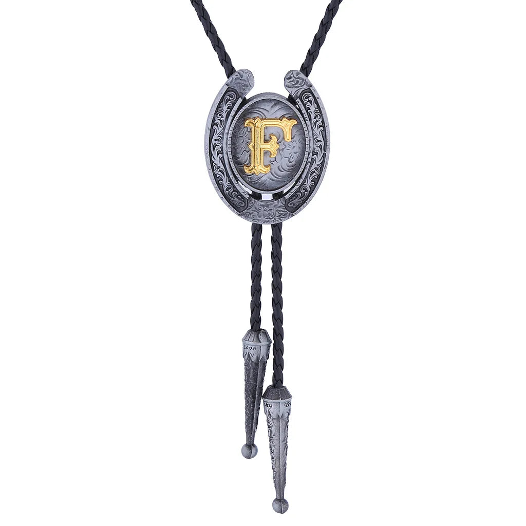 RechicGu-26 lettres Bolo pour homme, style western, cow-boy, cow-girl, cravate en cuir, collier rodéo, bijoux cadeaux, Dropshipping