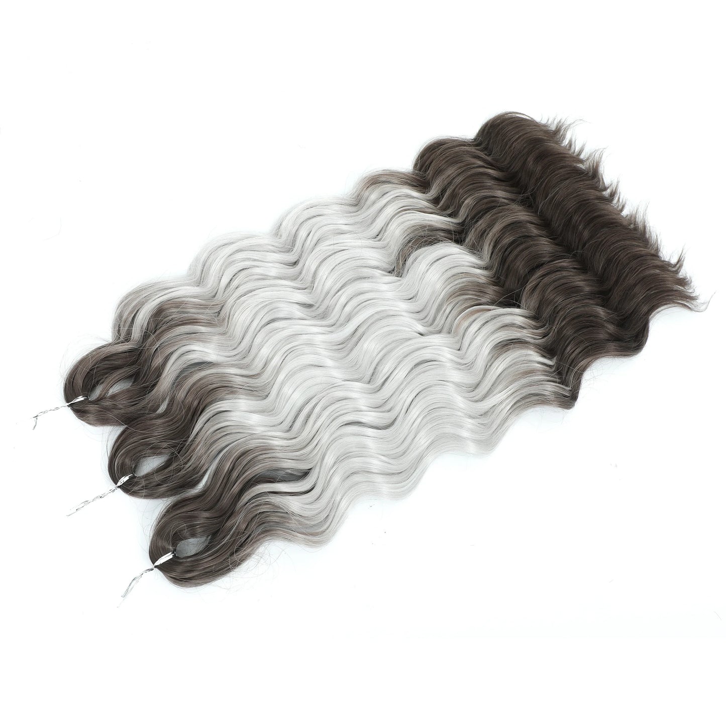 24Inch Crochet Hair Synthetic Braiding Hair Extensions Water Wave Ombre Rainbow color Fake Hair ANNA Deep Wave Curly Hair