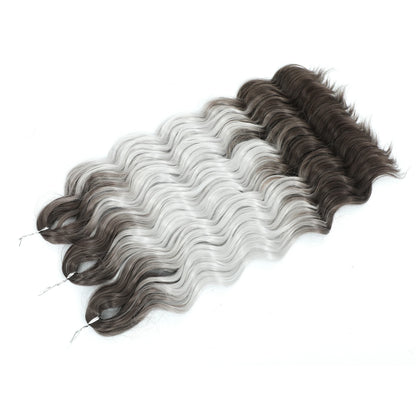 24Inch Crochet Hair Synthetic Braiding Hair Extensions Water Wave Ombre Rainbow color Fake Hair ANNA Deep Wave Curly Hair
