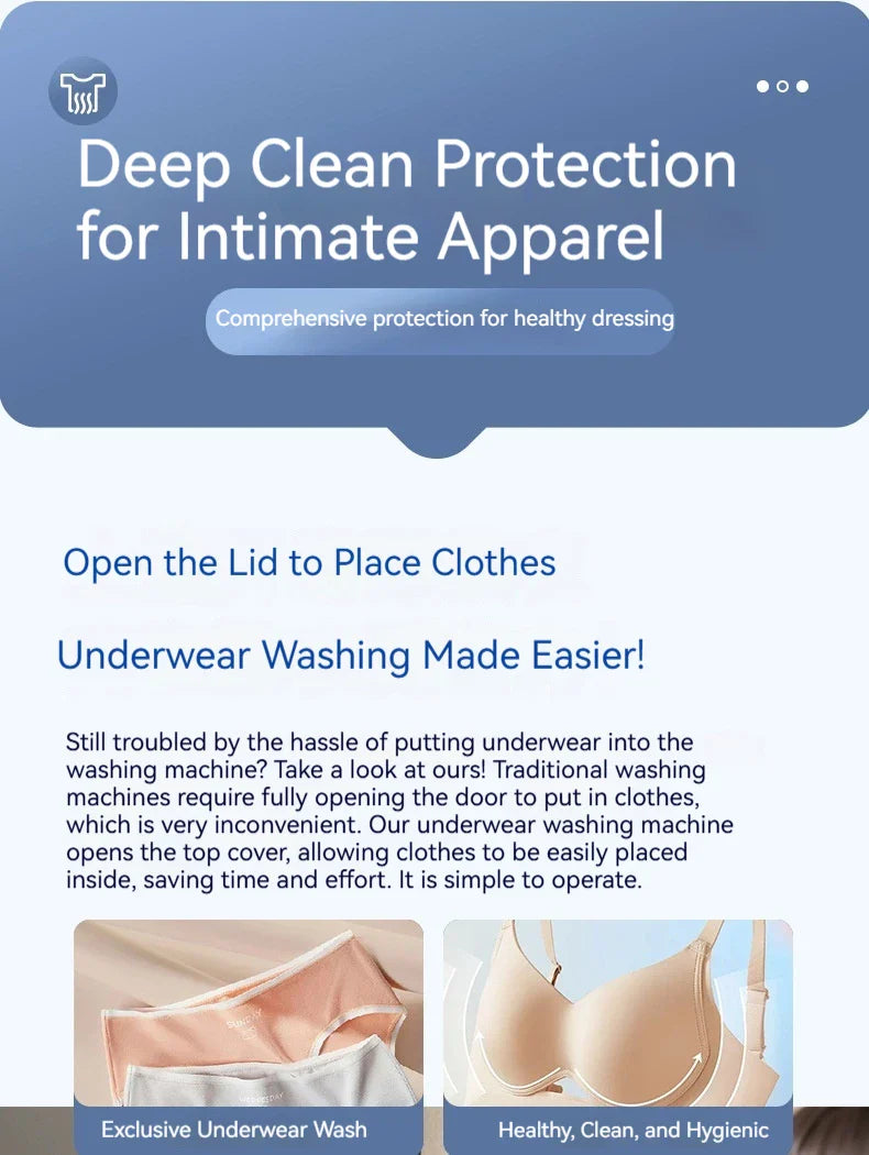 Mini Washing Machine Portable Rechargeable Fully Automatic Washing Machine for Underwear, Socks, and Small Laundry