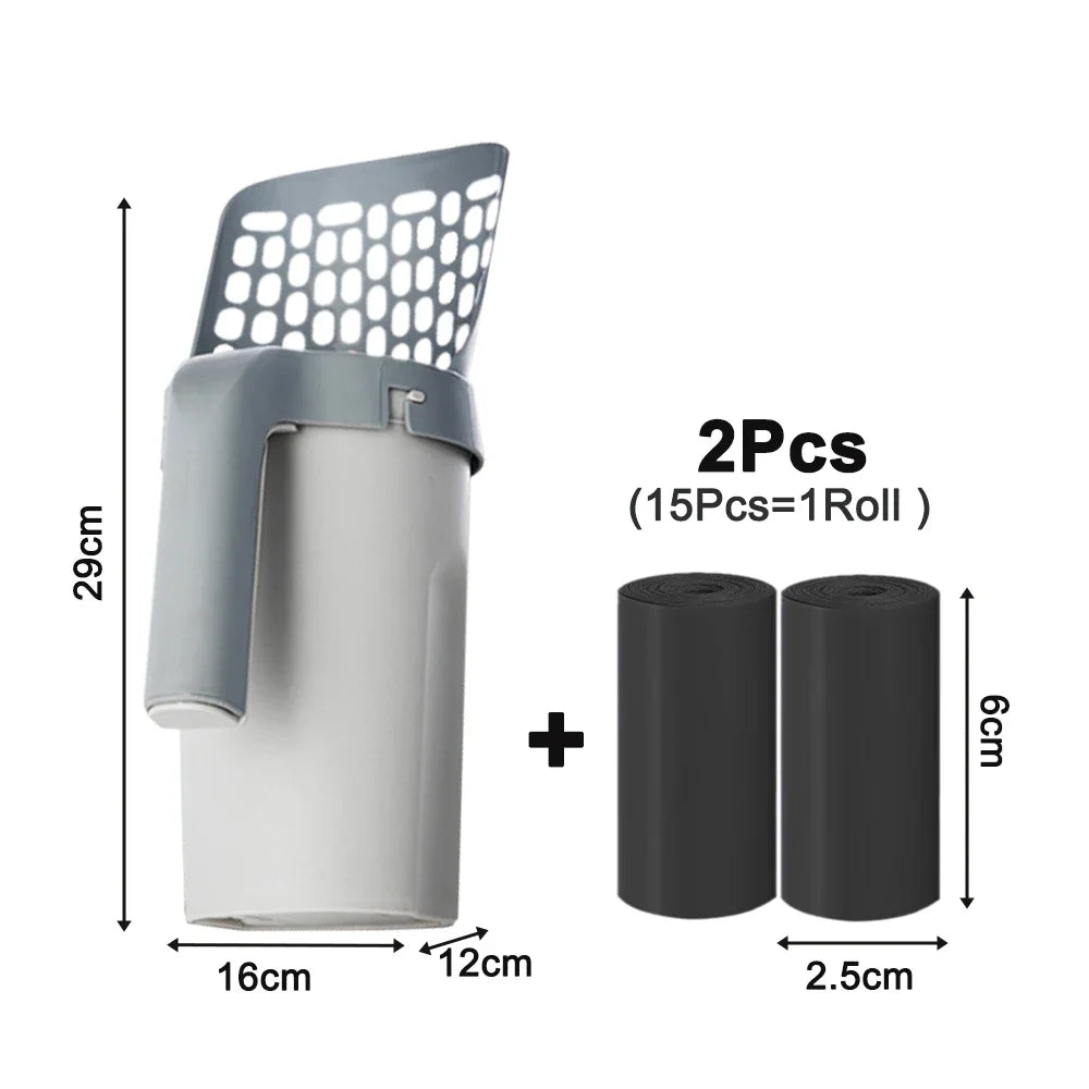 Pelle à Litière pour Chat avec Sac de Recharge, Filtre pour Animaux de Compagnie, Nettoyage des Déchets, Fournitures PUNICEF, Boîte à Litière pour Livres