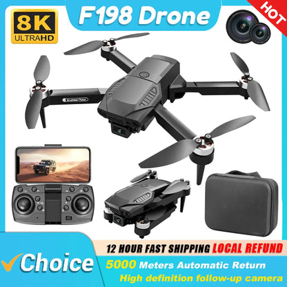 Nouveau Drone F198 professionnel double caméra avec 1080P WIFI FPV HD photographie aérienne grand Angle sans brosse RC pliable quadrirotor