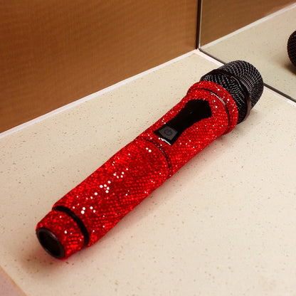 Microphone à main sans fil en strass, micro à fréquence fixe UHF pour fête, karaoké, église professionnelle, spectacle, cadeau de réunion