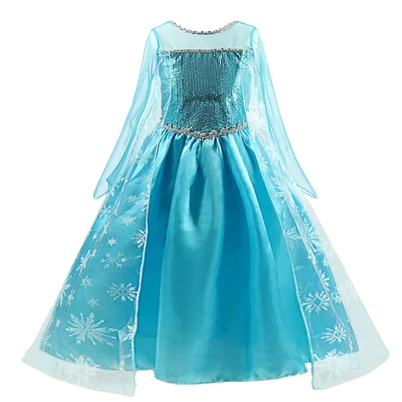 Elsa Princess Dress for Girls Cosplay Elsa Costume Children Halloween Carnival Birthday Clothing Kids Cosplay Snow Queen Costume