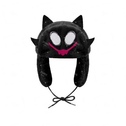 New Winter New Kuromi Spider Man Stitch Violent Bear Cartoon Hat Popular Man Women Cute Warm Ears Protection Hat New Year Gifts