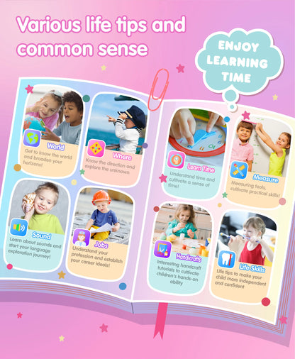 Téléphone intelligent pour enfants Filles Garçons Jouets Téléphone portable Double appareil photo Lecteur de musique 17 jeux Téléphone d'apprentissage pour tout-petits Cadeaux d'anniversaire