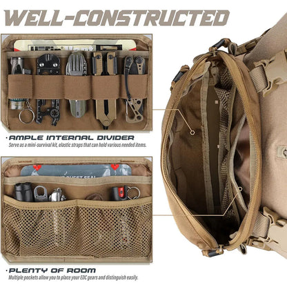 Tactical Chest Bag, Camping, Hunting, Fishing, Travel Backpack, Molle Vest, EDC Front Pouch, Outdoor Reconnaissance Kit, Waist Shoulder Bags