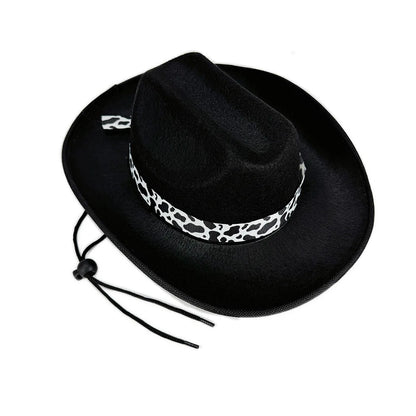 Children's Cowboy Hat, High-Quality Cowgirl Hat, Cow Print Jazz Hat, Festive for Festival, Western Themed Event, Party