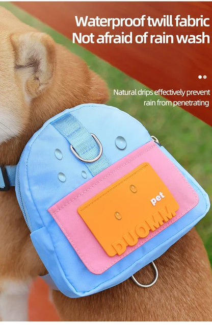 Sac à dos portable pour animaux de compagnie avec collier SFP, sacs à crottes, sacs de récompense, voyage en plein air, entraînement de chien, friandises pour chiots, poudres anale.